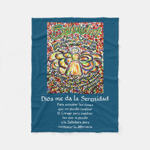 Español Serenity Prayer Poem Angel Fleece Blanket