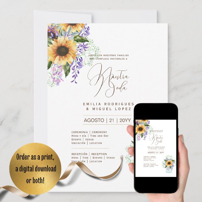Espanol Summer Floral Wedding Invitation I (Creator Uploaded)