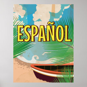 español vintage travel poster