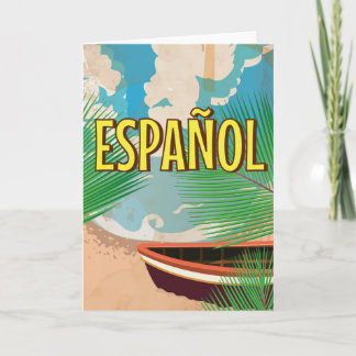 español vintage travel poster holiday card