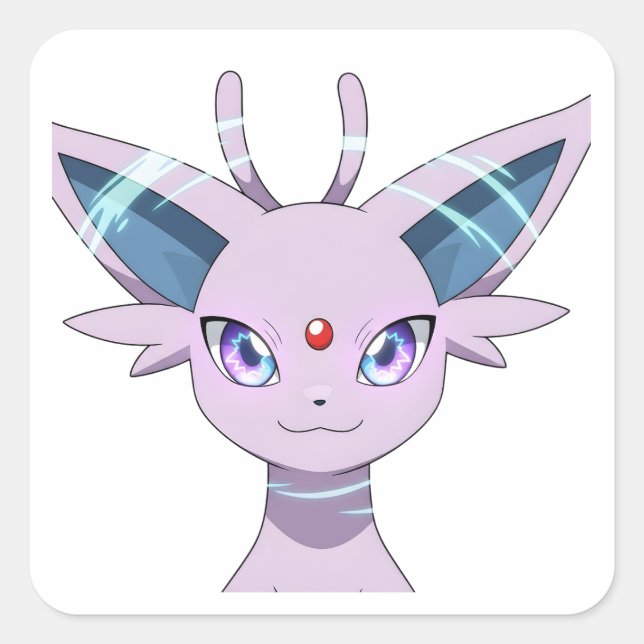 Espeon Evolution Purple Psychic Pokemon Sticker |  (Front)