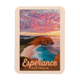 Esperance Australia Illustration Travel Art Retro Magnet