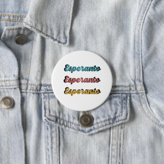 Esperanto Button, Retro 7.5 Cm Round Badge