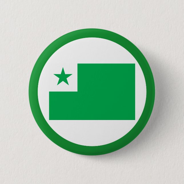 Esperanto flag, 6 cm round badge (Front)