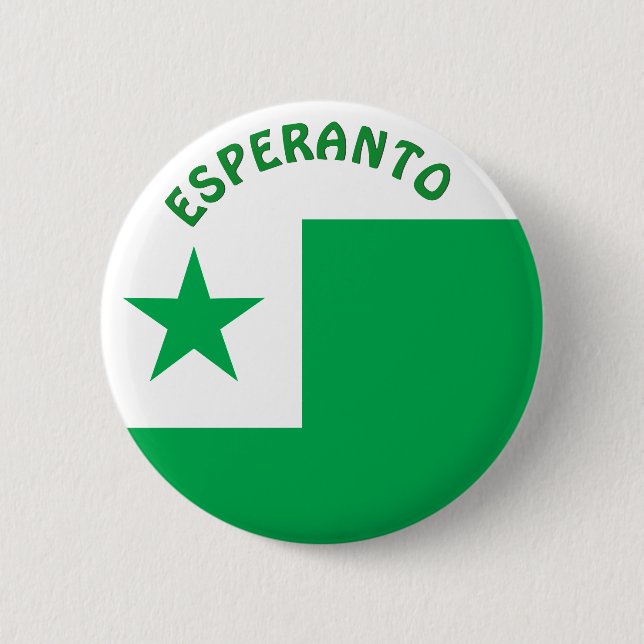 Esperanto flag, 6 cm round badge (Front)