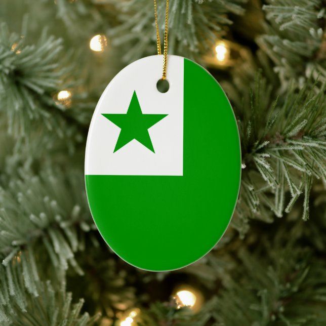 Esperanto Flag Ceramic Tree Decoration (Tree)