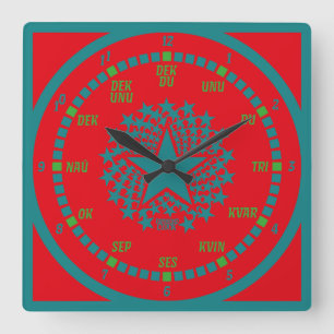 ESPERANTO LANGUAGE BY MASANSER PIXELAT SQUARE WALL CLOCK