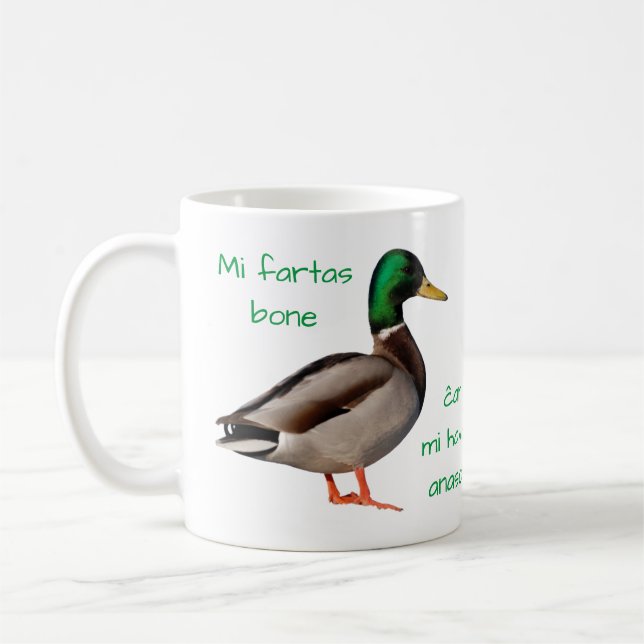 Esperanto: Mi fartas bone, ĉar mi havas anason. Coffee Mug (Left)