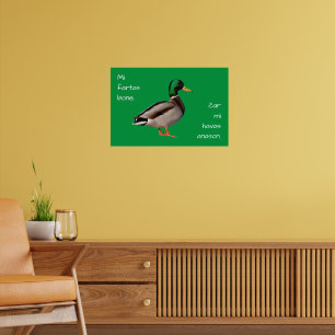 Esperanto: Mi fartas bone, ĉar mi havas anason. Poster