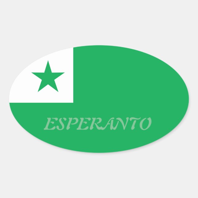 Esperanto Oval Sticker (Front)