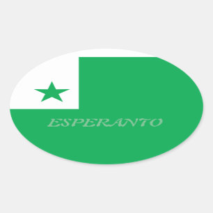 Esperanto Oval Sticker
