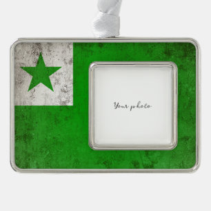 Esperanto Silver Plated Framed Ornament
