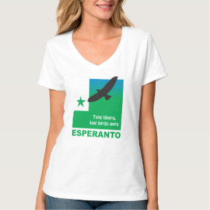 Esperanto / "Tute libera, kiel birdo aera", T-Shirt