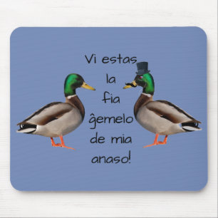Esperanto: Vi estas la fia ĝemelo de mia anaso! Mouse Mat