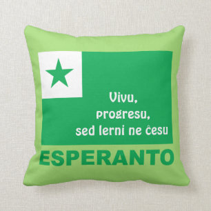 Esperanto / "Vivu, progresu, sed lerni ne ĉesu", Cushion