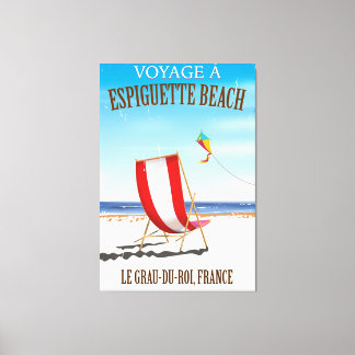 Espiguette Beach France travel poster Canvas Print