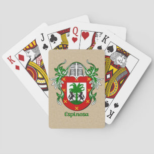 Espinosa Heraldic Shield with Mantling Playing Cards