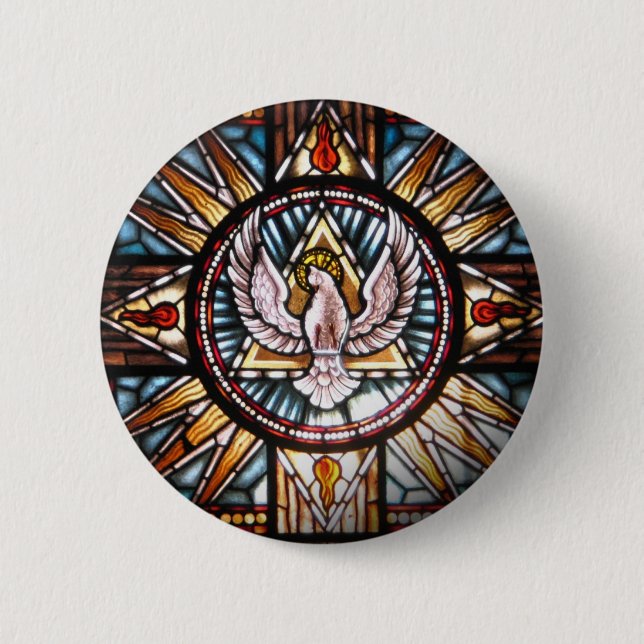 Espirito Santo vitral 6 Cm Round Badge (Front)
