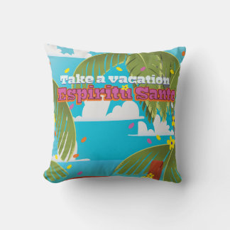 Espiritu Santo vacation travel poster. Cushion