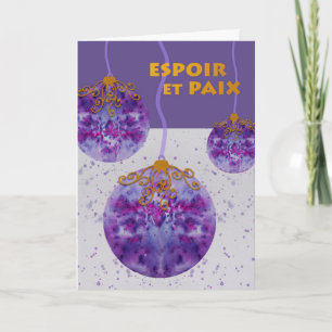 Espoir et Paix, Hope and Peace, French Christmas Card