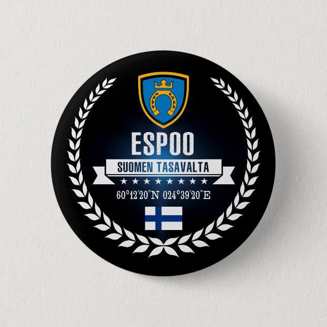 Espoo 6 Cm Round Badge (Front)