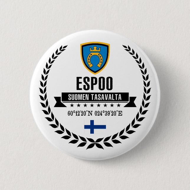 Espoo 6 Cm Round Badge (Front)