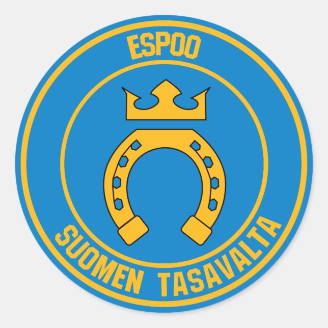 Espoo Round Emblem Classic Round Sticker (Front)