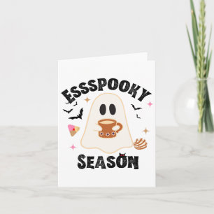 Espooky Season Funny Ghost Groovy Retro Halloween Card