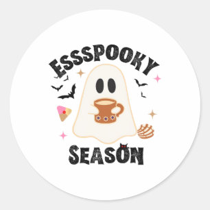 Espooky Season Funny Ghost Groovy Retro Halloween  Classic Round Sticker