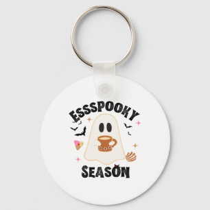 Espooky Season Funny Ghost Groovy Retro Halloween Key Ring