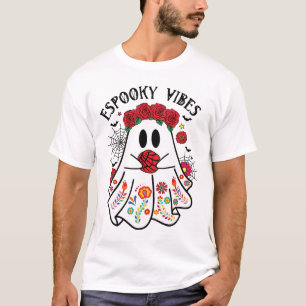 Espooky Vibes Halloween Ghost Mexican Concha Spook T-Shirt