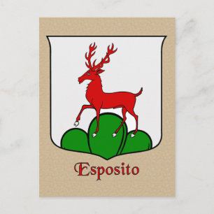 Esposito Family Heraldic Shield Postcard