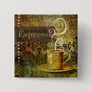 Espresso 15 Cm Square Badge