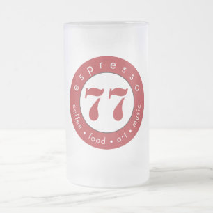 Espresso 77 frosted glass beer mug