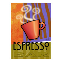 Espresso Bar | orange lilac olive green