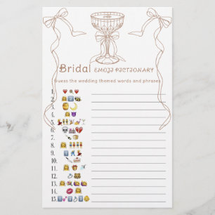 Espresso Bridal shower emoji pictionary