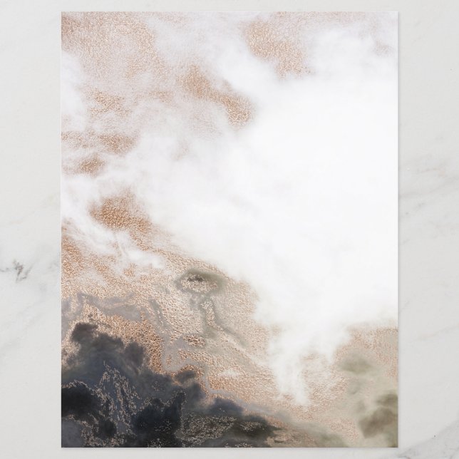 Espresso Brown Gold White 2 Sided Scrapbook Paper (Front)