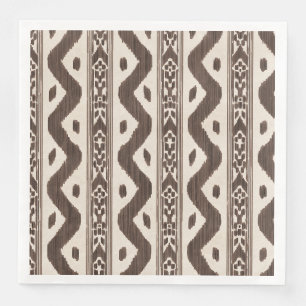 Espresso Brown Ikat, Woven Table Stripe Napkin