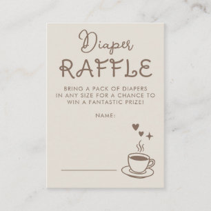 Espresso Coffee Diaper Raffle Baby Shower Ticket Enclosure Card