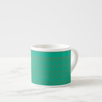 Espresso Coffee Mug, Emerald Green Geometric Espresso Cup