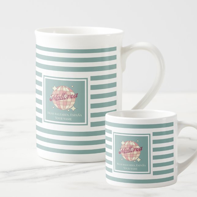 Espresso coffee mug with teal stripes (Creator Uploaded)