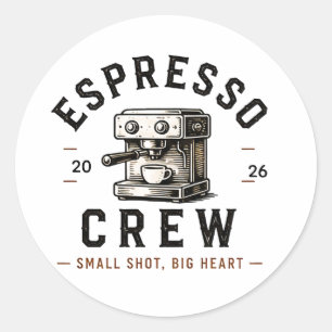 ☕ Espresso Crew Coffee Bar Staff Logo ☕ Classic Round Sticker