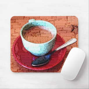 Espresso Cup and Spoon Word Cloud Mouse Mat