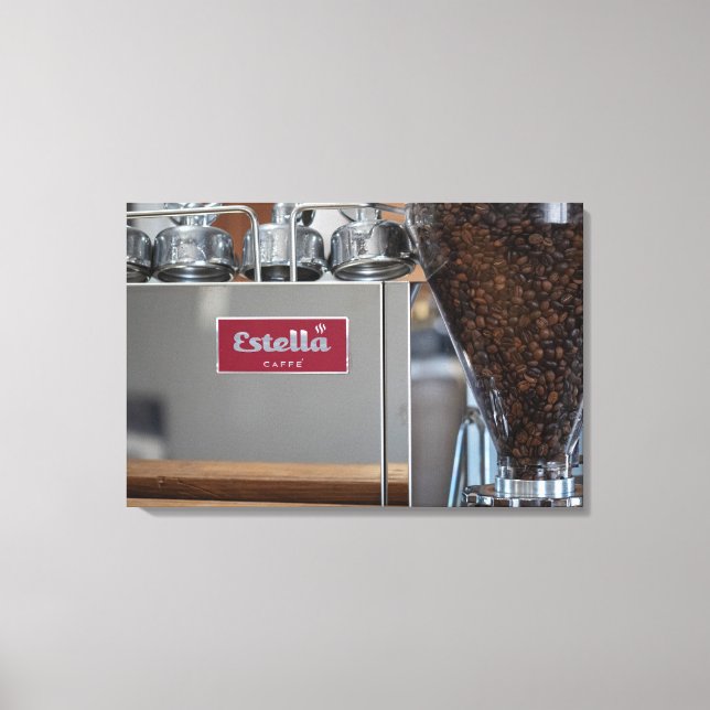 Espresso Elegance: A Glimpse into Estella Caffè Canvas Print (Front)