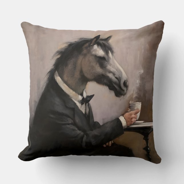 Espresso Equestrian Elegance Cushion (Front)