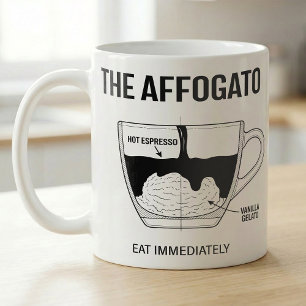 Espresso Gelato Affogato Blueprint  Coffee Mug