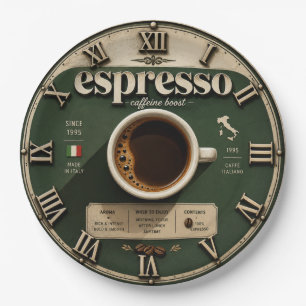 Espresso Italian Coffee Bar Kitchen Decor Paper Plate