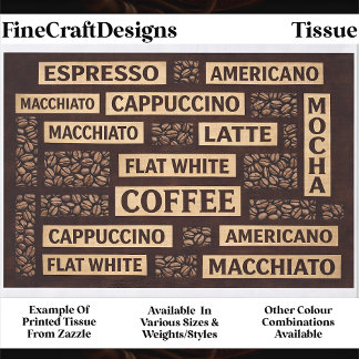 Espresso Latte Cappuccino Collage FC7 Decoupage Tissue Paper