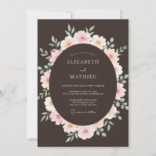 Espresso Lush Botanical Wedding Invitation