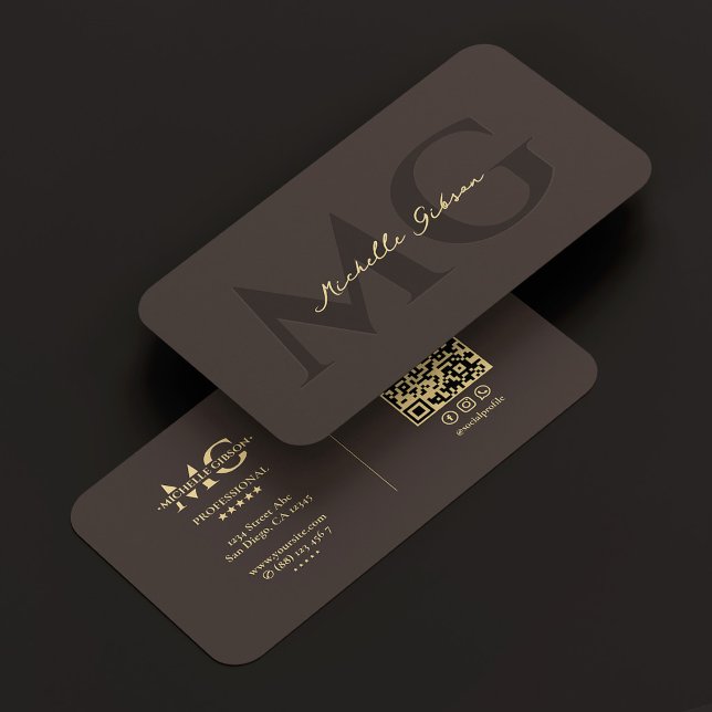 Espresso Luxury Professional Initials Modern Business Card (Espresso Luxury Professional Initials Modern Business Card
)